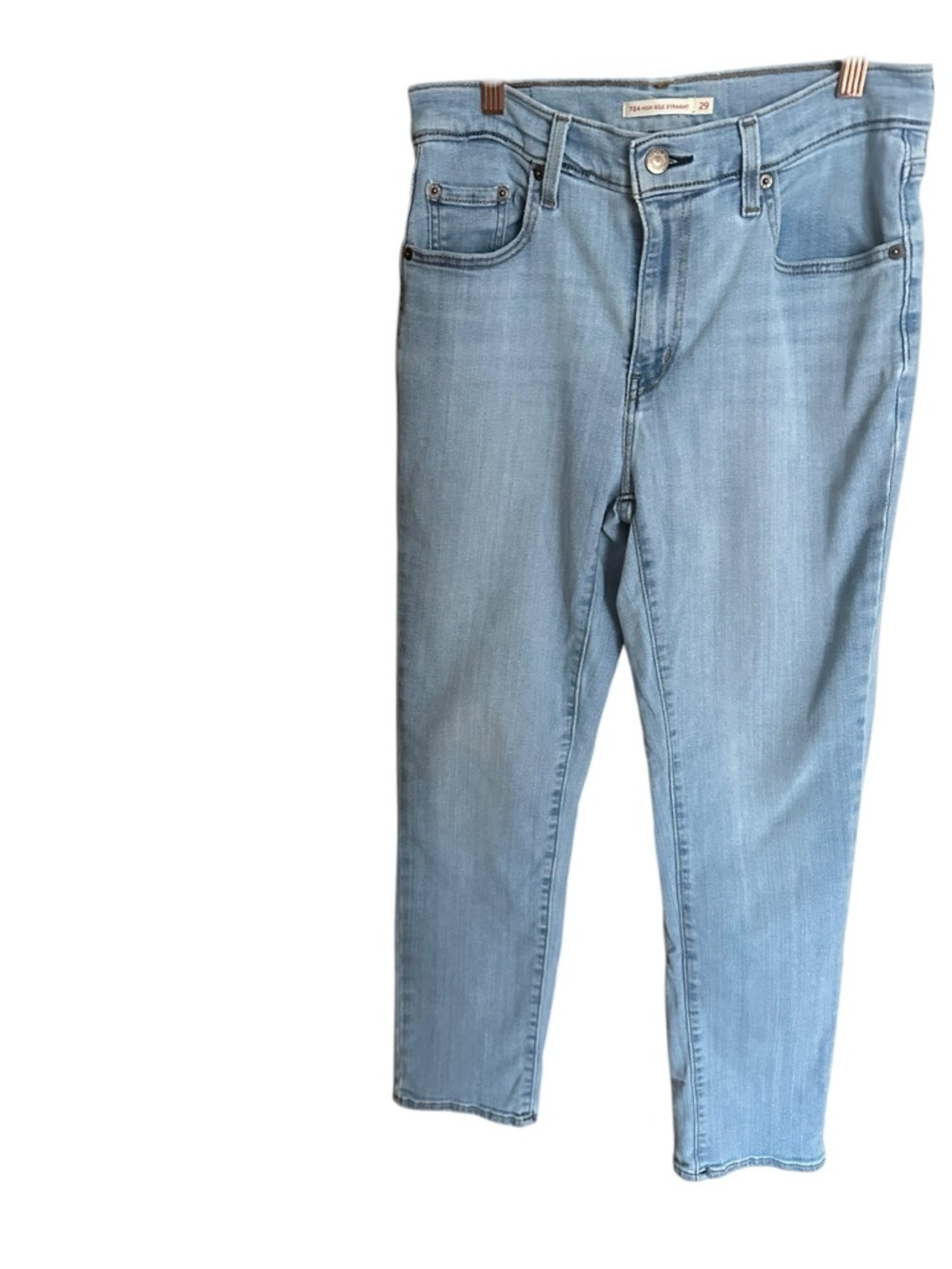 Levi’s 724 High Rise Straight Jeans Size 29 Light Wash Stretch Denim